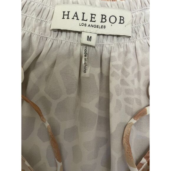 Hale Bob Giraffe Print Blouson Ruffle‎ Skirt Dress, Size Medium, Boho Chic EUC - Picture 6 of 8